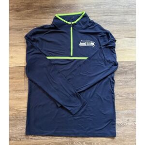 NWOT Men's Seattle Seahawks NFL Team Apparel 1/4 Zip Pullover - Large - Blue